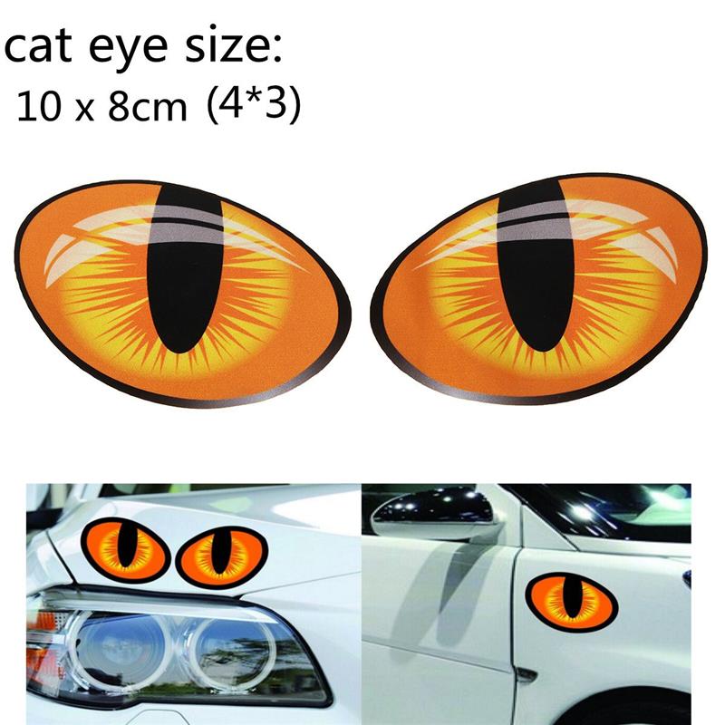 stiker 3d mobil model mata kucing 2pcs orange stiker 3d mobil model mata kucing 2pcs orange
