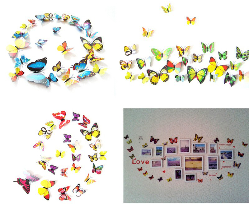 Stiker dengan bentuk kupu-kupu ini digunakan untuk menghiastembok ...