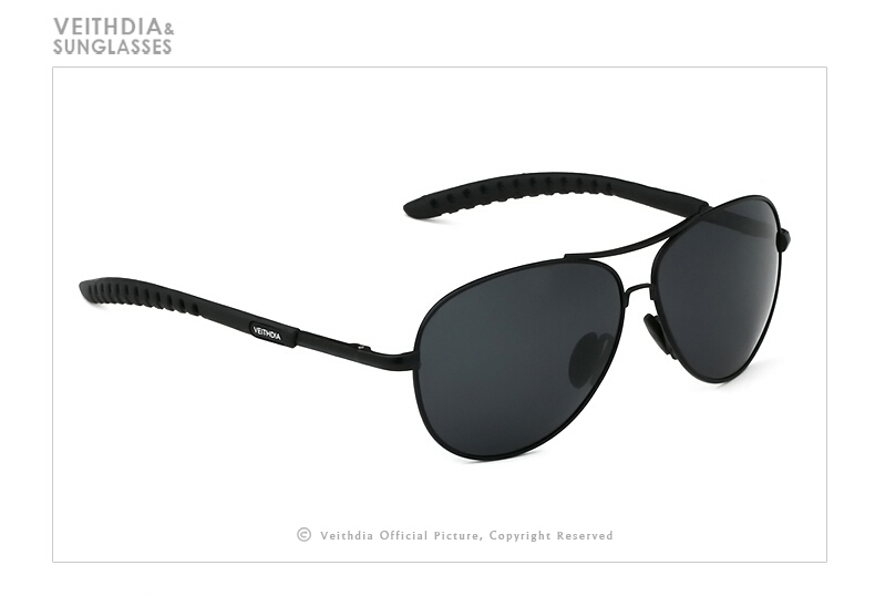 Veithdia Kacamata  Aviator Polarized Sunglasses Black 