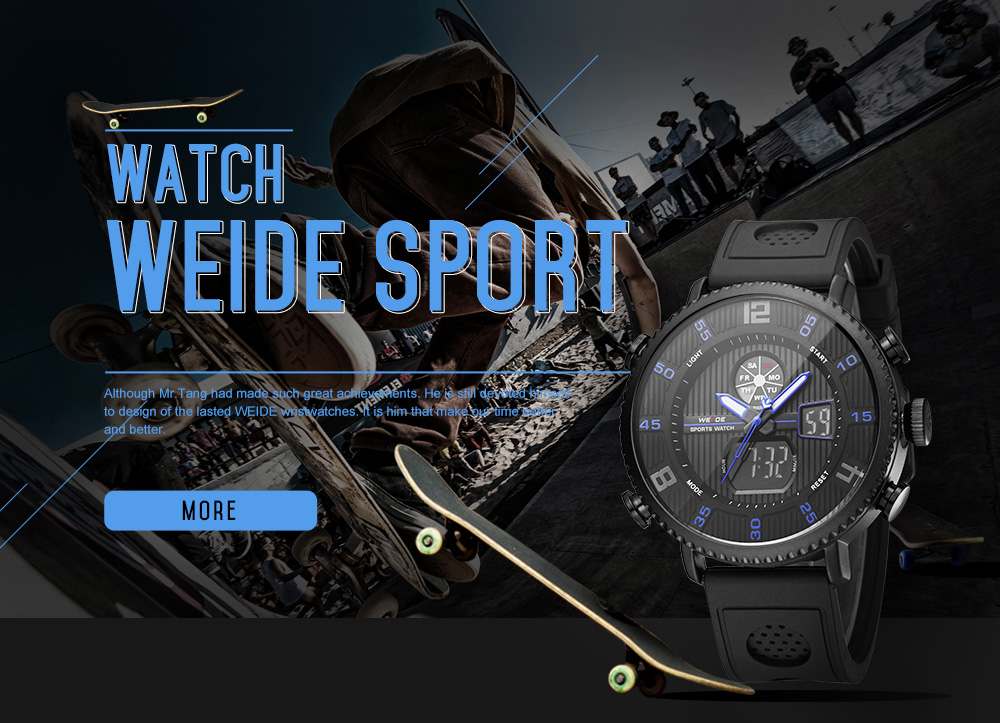 Weide Jam Tangan Analog Digital Pria - WH6106 - Black/Blue 