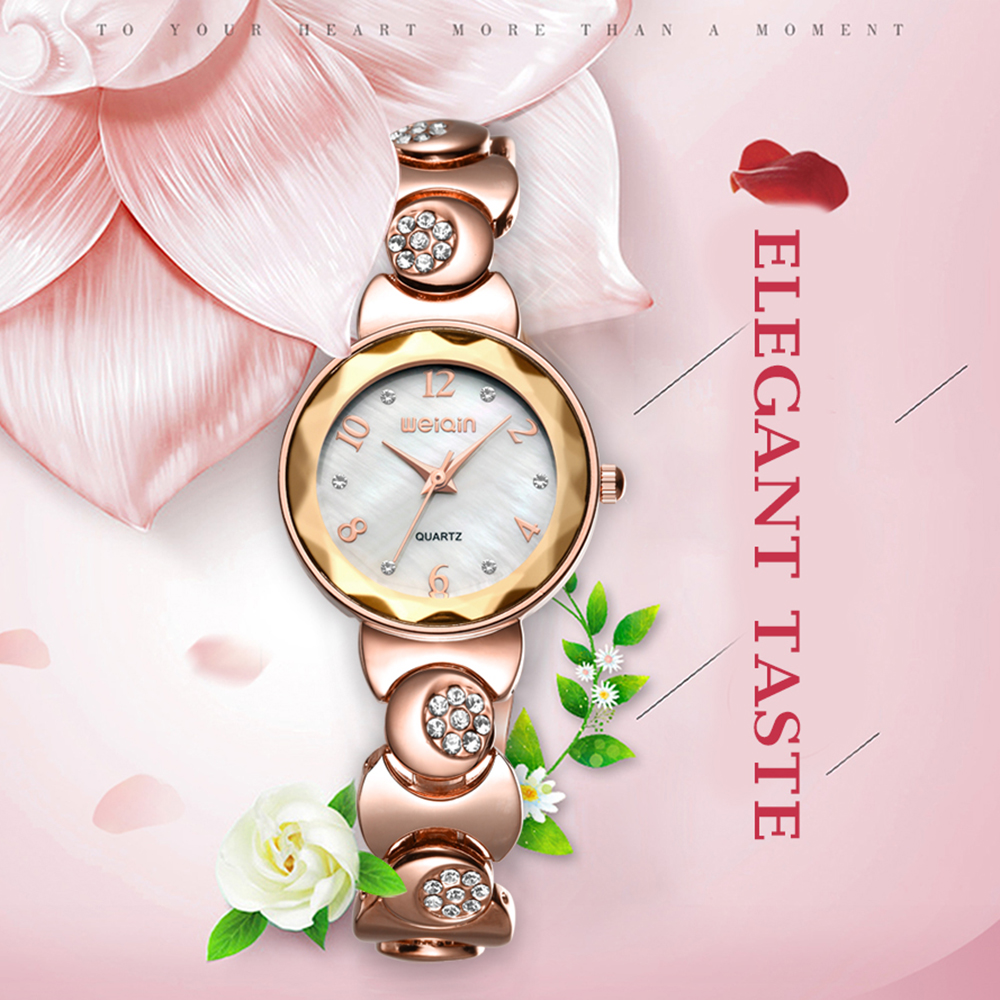 Weiqin Jam Tangan Analog Rhinestone Wanita - w4763 