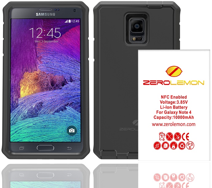 Zerolemon Zero Shock Samsung Galaxy Note 4 Battery Charging Case 10000mah With Nfc Belt Clip Holster Y668 Black Jakartanotebook Com