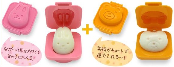 Overview of Cartoon Rabbit and Bear Egg Rice Cake Mold / Cetakan Telur