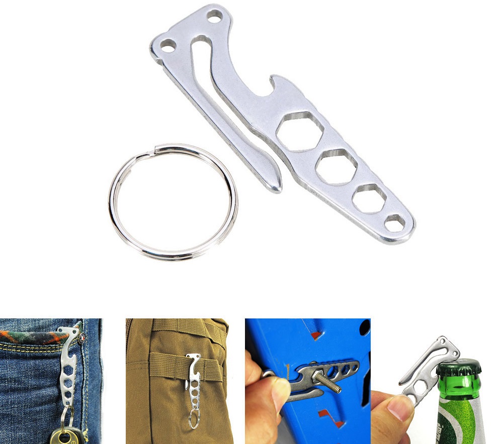 EDC Pocket Key Holder Opener Mini Multi Tool Hex Wrench 