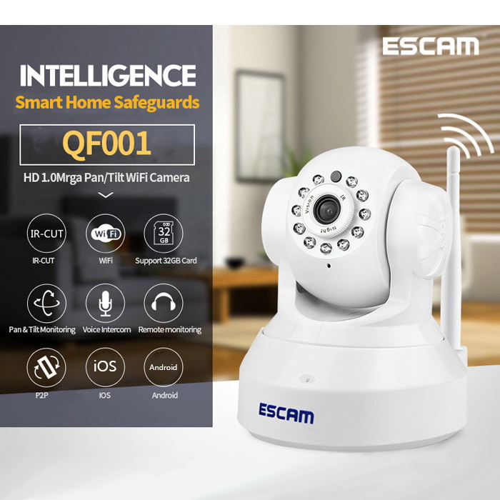 escam qf001 wireless ip cctv 1 4 inch cmos 720p escam qf001 wireless ip cctv 1 4 inch cmos 720p
