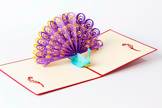 Kartu Ucapan 3d Bentuk Burung Merak Purple Jakartanotebook Com