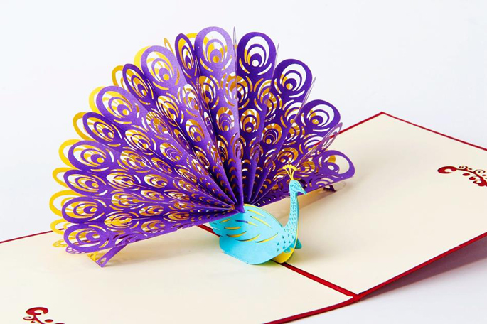 Kartu Ucapan 3d Bentuk Burung Merak Purple Jakartanotebook Com