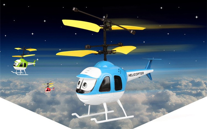 Mainan Helikopter Anak - Anak dengan Kontrol Sensor - Pink 