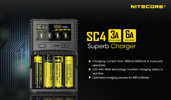 Nitecore Charger Baterai 4 Slot Li-ion NiMH - SC4