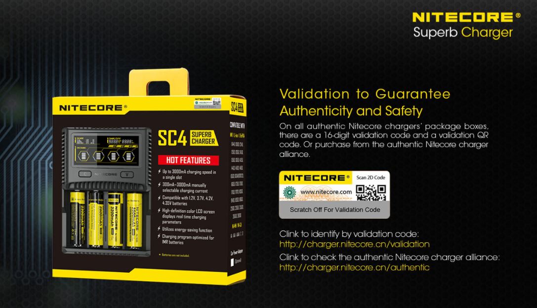 Nitecore Charger Baterai 4 Slot Li-ion NiMH - SC4