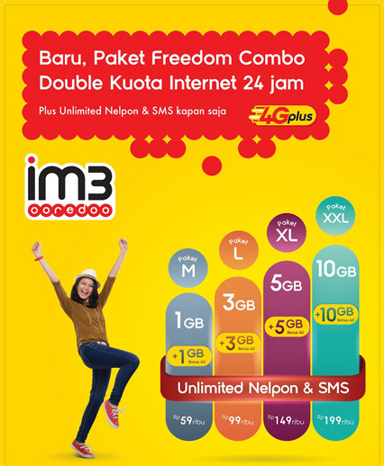 Indosat Im3 Ooredoo Freedom Combo L 19gb 3g 4g 3 Bulan Sudah Aktif Jakartanotebook Com