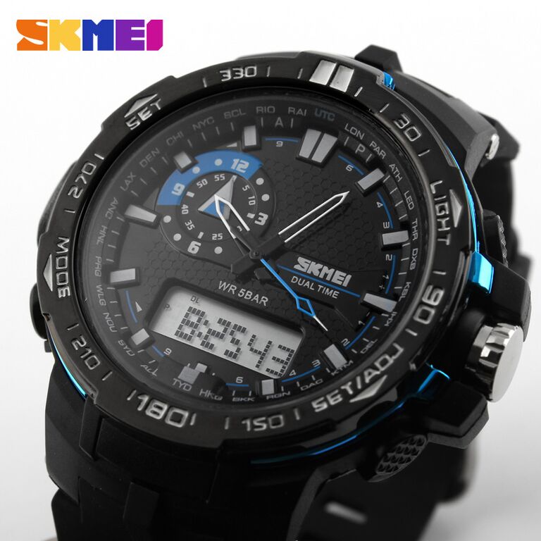 SKMEI Jam Tangan Sport Pria - AD1081 - Black/Blue 