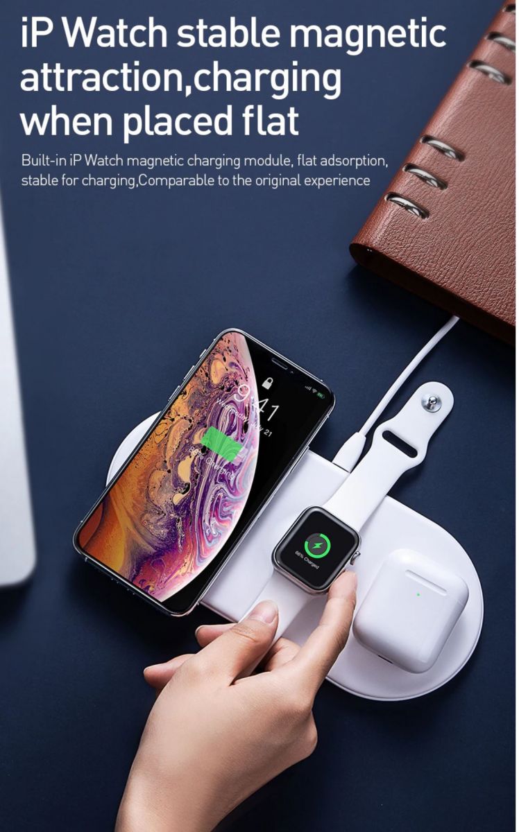 Baseus Fast Wireless Charger Pad 3 in 1 