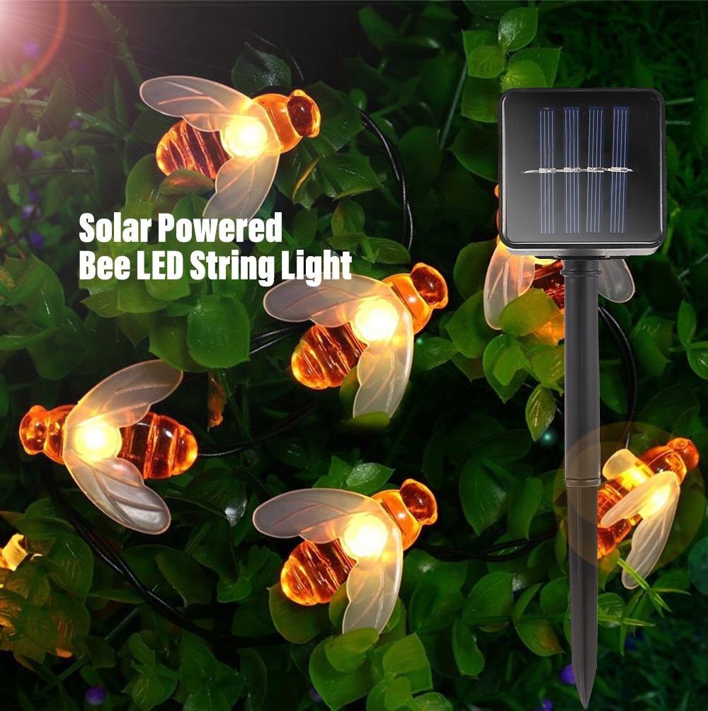 Finether Lampu  Hias Dekorasi  Lebah Bee 50 LED with Solar  