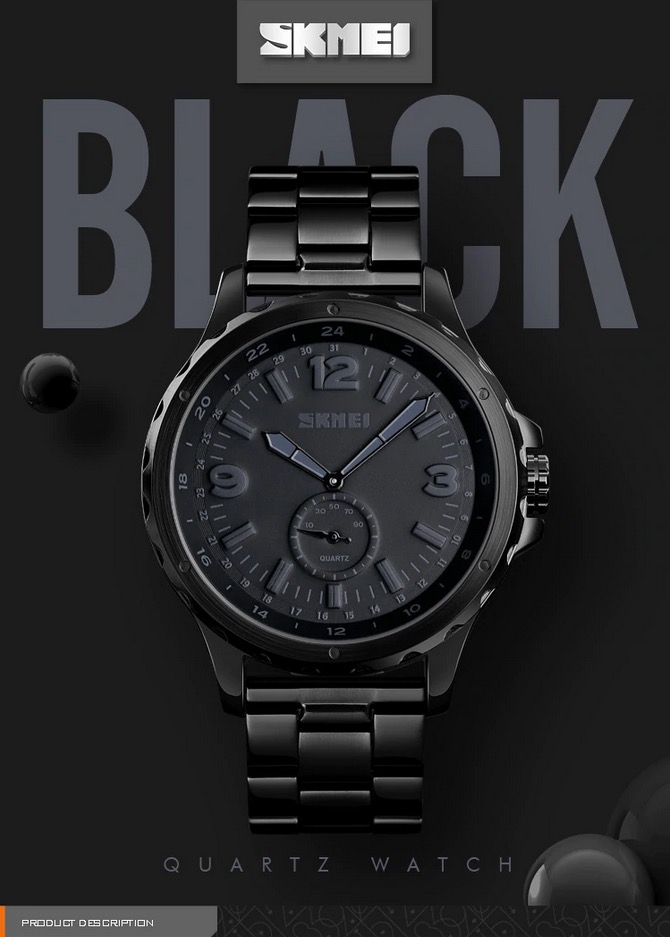 SKMEI Jam Tangan Analog Pria Strap Stainless Steel - 1513 - Black -  JakartaNotebook.com