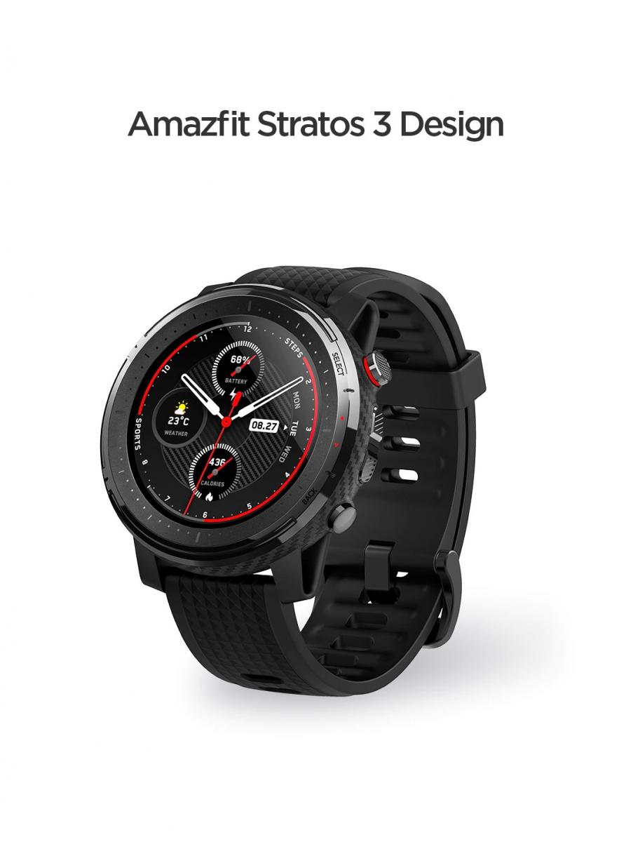 Xiaomi Amazfit Stratos 3 Sport Smartwatch Bluetooth 5.0 - A1929 - Black -  JakartaNotebook.com