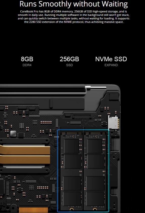 CHUWI CoreBook Pro Intel Core i3 8GB 256GB 2K IPS 13 Inch Windows 