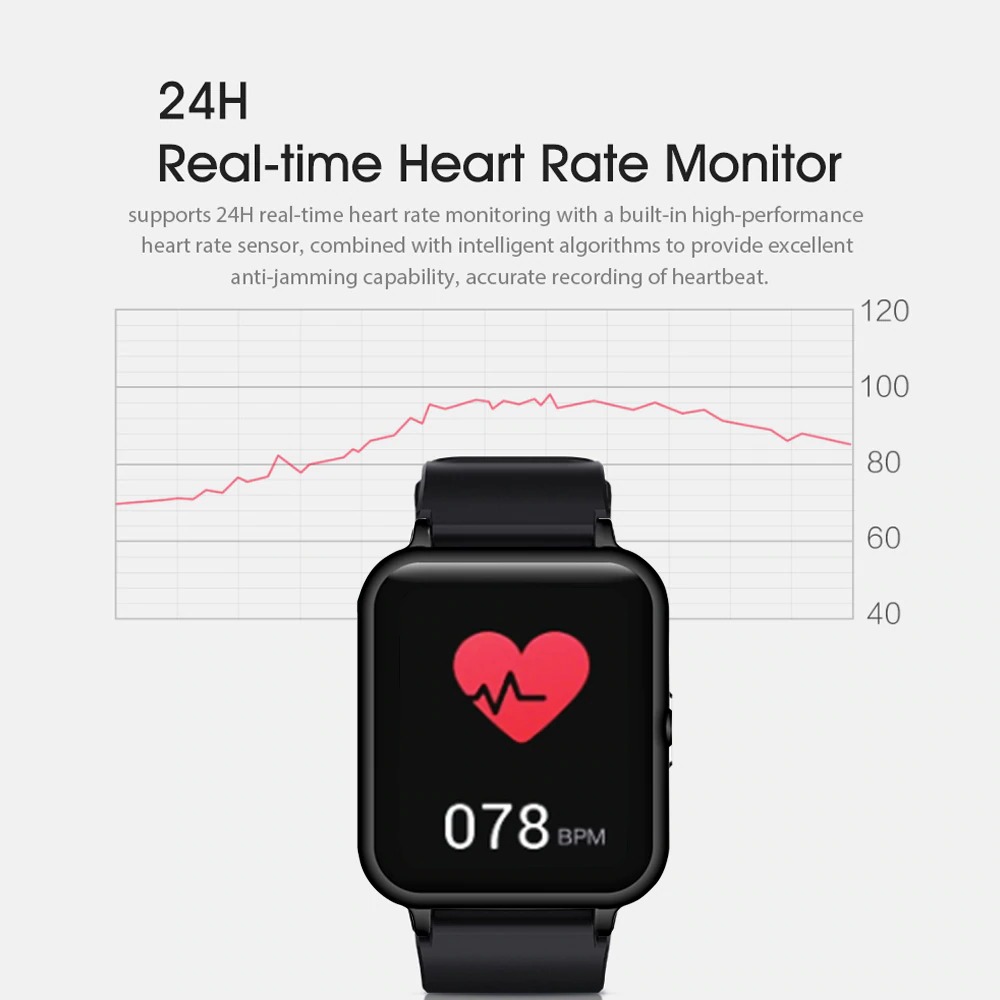 Lenovo S2 Smartwatch Sport Tracker Heart Rate Monitor Android iOS - Black -  JakartaNotebook.com